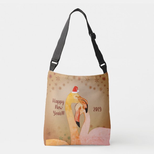 Bolsa Ajustável Flamingo Birds Bag, Ano Novo (Frente)
