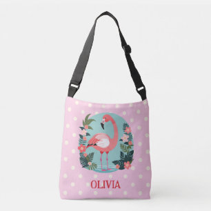 Bolsa Ajustável Flamingo Floral, Cor-de-rosa, cor-de-rosa, com Bol