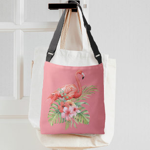 Bolsa Ajustável Flamingo Floral Rosa Tropical