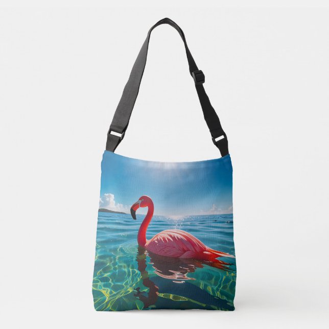 Bolsa Ajustável Flamingo Rosa Sob O Céu (Frente)