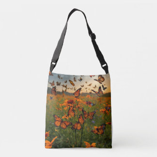 Bolsa Ajustável "Flauttering Meadow Elegance: Uma Sinfonia Botânic