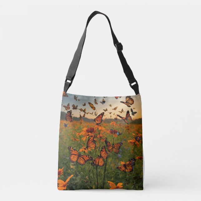 Bolsa Ajustável "Flauttering Meadow Elegance: Uma Sinfonia Botânic (Verso)