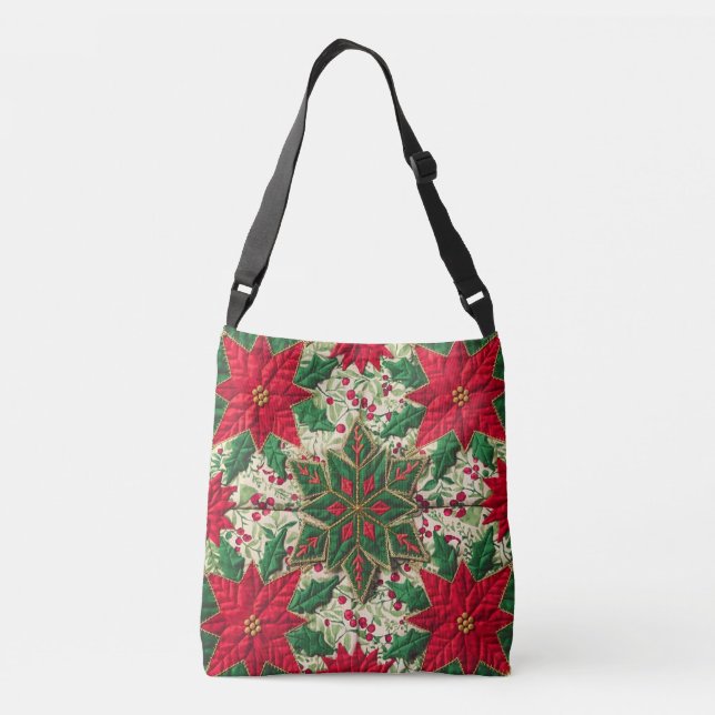 Bolsa Ajustável Floco de Neve Verde e Vermelho (Verso)