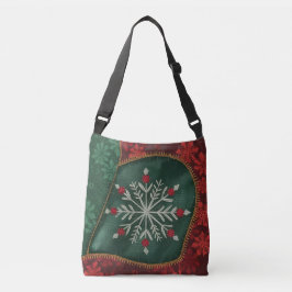 Bolsa Ajustável Floco de Neve Verde e Vermelho