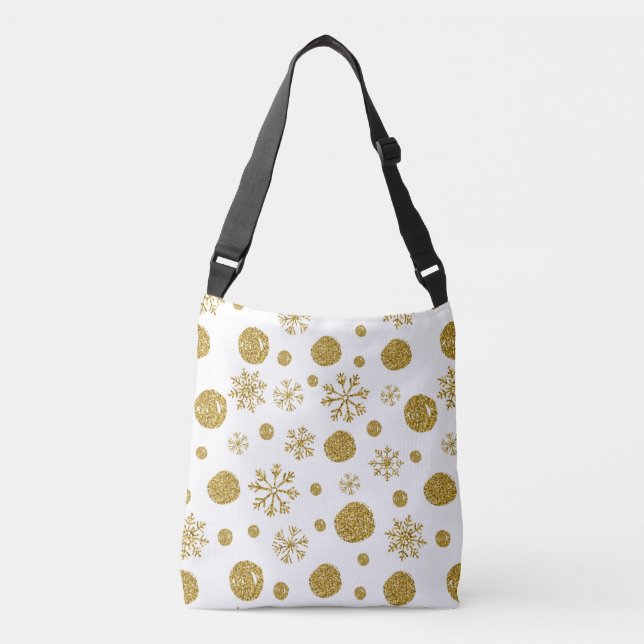Bolsa Ajustável Flocos de neve do ouro 1 (Frente)