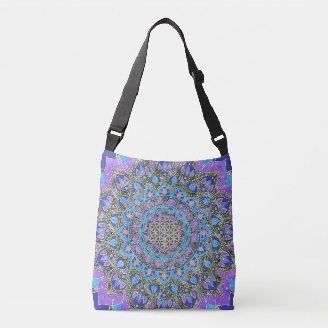 Bolsa Ajustável Flor Da Vida - Estilo De Mandala Índia 2 (Frente)
