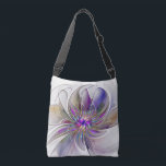Bolsa Ajustável Flor de Arte Abstrato, Enérgica e Colorida<br><div class="desc">Uma flor de fantasia multicolorida e poderosa,  Design de Arte Fractal floral única para sua bolsa de corpo cruzado e muito mais.</div>