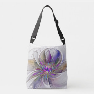Bolsa Ajustável Flor de Arte Abstrato, Enérgica e Colorida