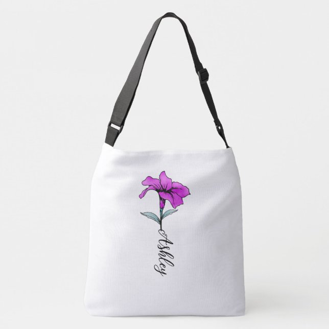 Bolsa Ajustável Flor de lírio Rosa Personalizado (Verso)