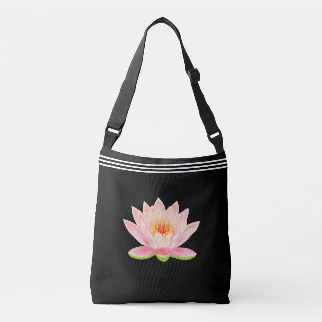 Bolsa Ajustável Flor de Lotus Personalizado a Preto (Frente)