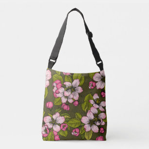 Bolsa Ajustável Flor de maçã em verde-escuro