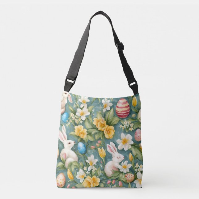 Bolsa Ajustável Flor de Maçã Gracioso, Tulipas e Ovos de Páscoa (Frente)