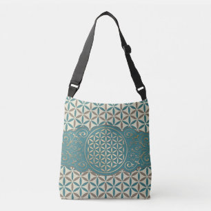 Bolsa Ajustável Flor de Vida - Vintage X e padrão de carimbo BG 1