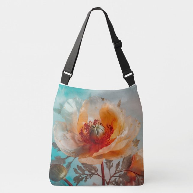 Bolsa Ajustável Flor Laranja Delicada (Frente)
