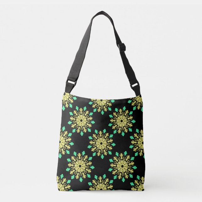 Bolsa Ajustável Flor néon amarela e verde (Frente)