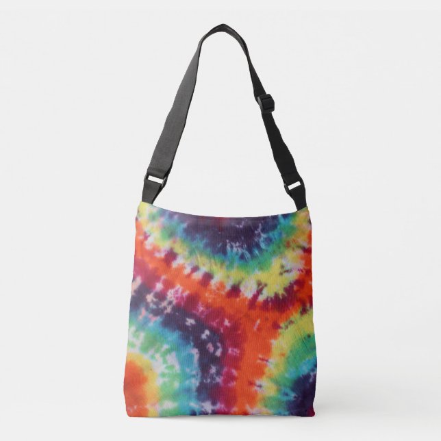 Bolsa Ajustável Flor Power Hippie Tie Dye Rainbow (Frente)