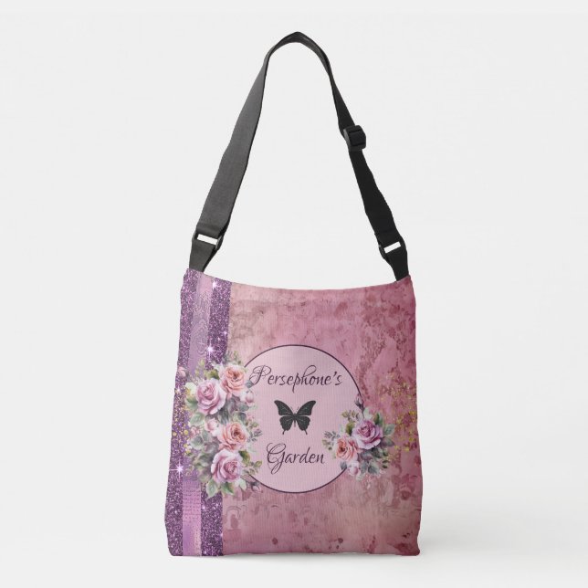 Bolsa Ajustável Flor rosa padrão misto (Frente)