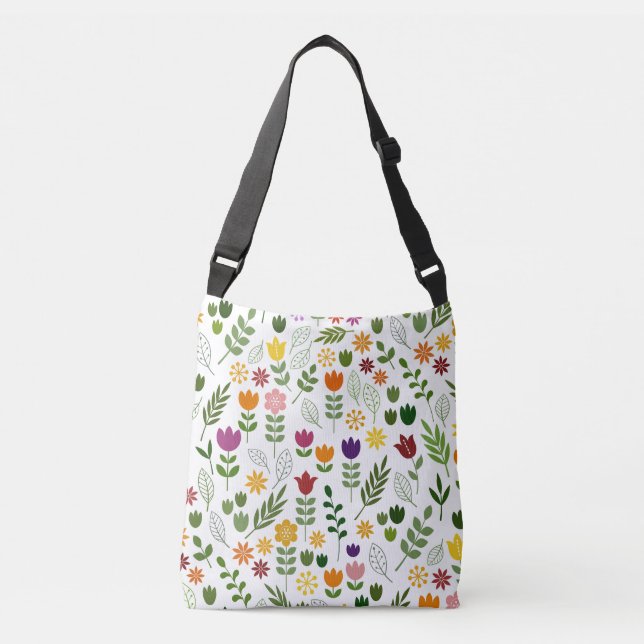 Bolsa Ajustável Flora escandinava do estilo & teste padrão grande (Frente)