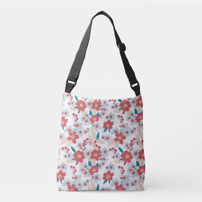 Bolsa Ajustável Floral and Leaves Bouquets  Green Background (Frente)
