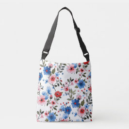 Bolsa Ajustável Floral Azul e Vermelho