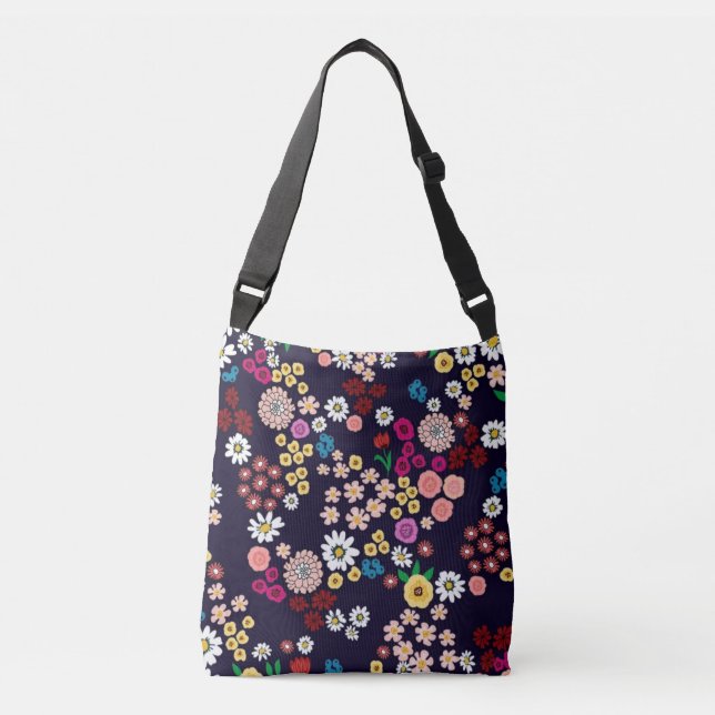Bolsa Ajustável Floral botanical motif elegant flower artwork, (Frente)