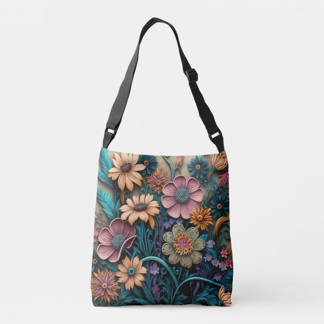 Bolsa Ajustável Floral colorido 3D (Verso)