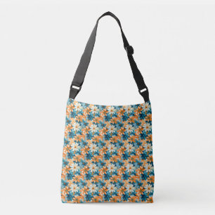 Bolsa Ajustável Floral Colorido com Fluxo Azul, Laranja e Amarelo