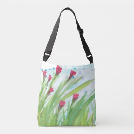 Bolsa Ajustável Floral De Aquarela Com Reds
