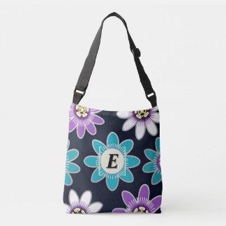 Bolsa Ajustável Floral de Flor de Paixão Monograma Personalizado