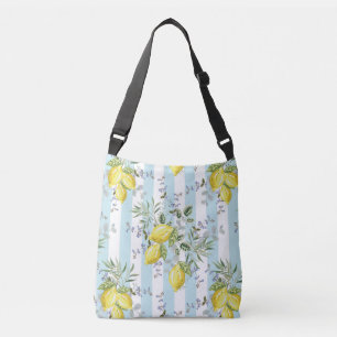 Bolsa Ajustável Floral de Limão Italiano com Listras Mediterrâneo