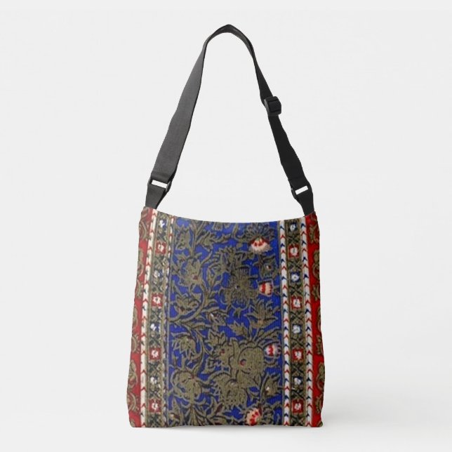 Bolsa Ajustável Floral de Rug Persa Azul-Noite (Frente)