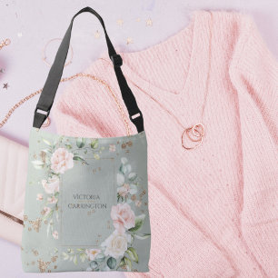 Bolsa Ajustável Floral Dourado Verde Sage com Cor de Água Personal