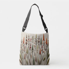 Bolsa Ajustável Floral, Flores Selvagens, Arte Moderna, Saco Cruza