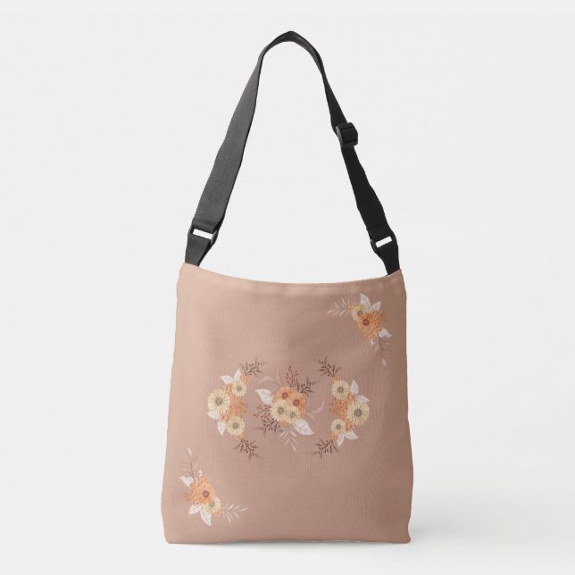 Bolsa Ajustável Floral Laranja Suave Flor de Outono (Frente)