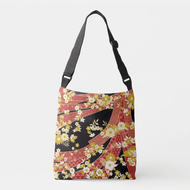 Bolsa Ajustável Floral Mix Kimono Pattern (Frente)