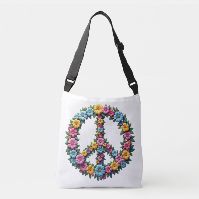 Bolsa Ajustável Floral Peace Symbol (Frente)