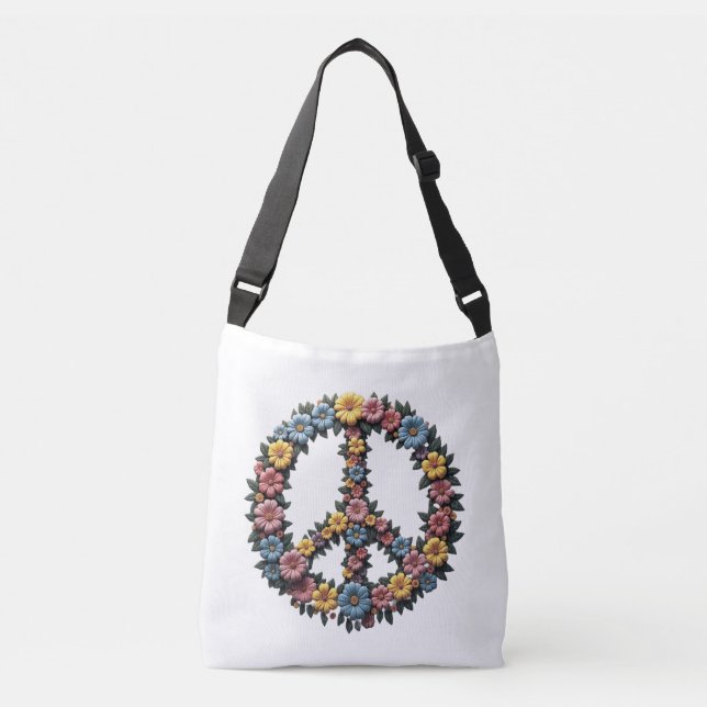 Bolsa Ajustável Floral Peace Symbol (Frente)