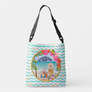 Bolsa Ajustável Floral Personalizado com Círculo Dourado em Fundo