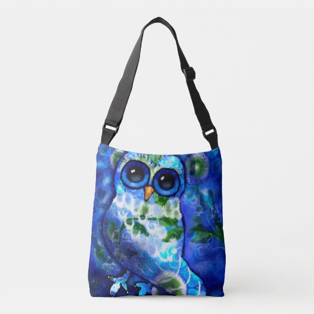 Bolsa Ajustável Floral Verde Azul-Abstrato (Frente)