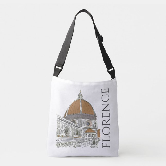Bolsa Ajustável Florence Italy Duomo Caneta e Ilustração de Tinta (Frente)