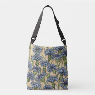 Bolsa Ajustável Flores azuis, flores silvestres, amarelo-mel