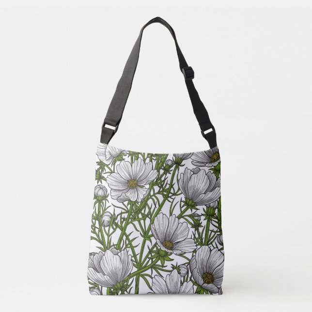 Bolsa Ajustável Flores brancas do cosmos (Frente)