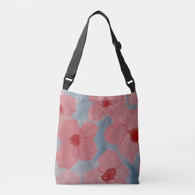 Bolsa Ajustável Flores Cor-de-Rosa (Frente)