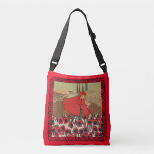 Bolsa Ajustável Flores de Captura Vermelha no Campo do Lobo Vermel