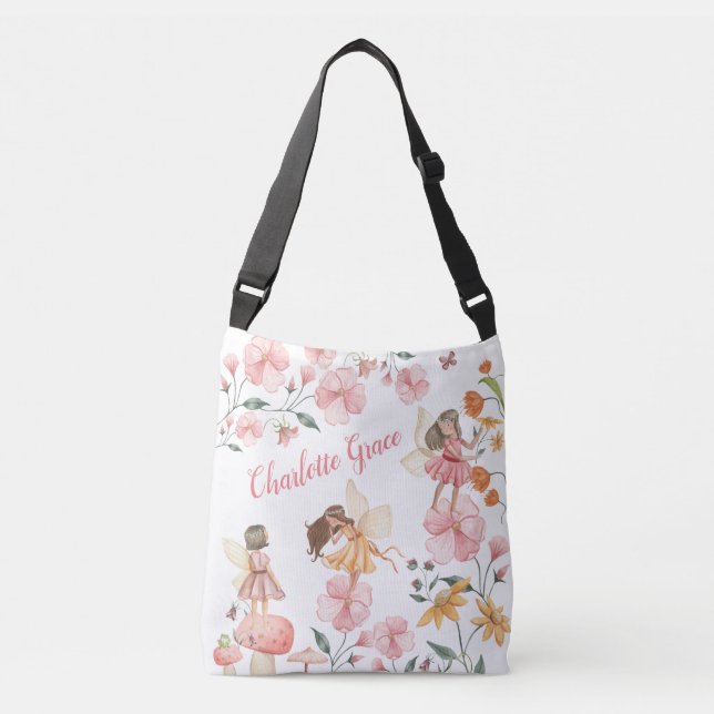 Bolsa Ajustável Flores de Fada e de primavera Whimsical (Frente)