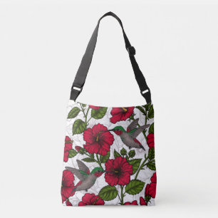 Bolsa Ajustável Flores de hibisco e beija-flores
