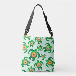 Bolsa Ajustável Flores de Hibiscus do Mar Verde Honu