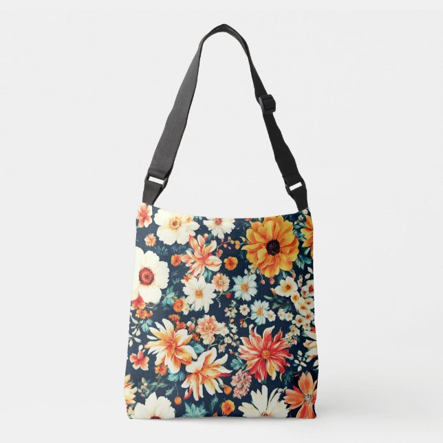 Bolsa Ajustável Flores de Laranja Vermelho e Branco deliciosas inc (Frente)