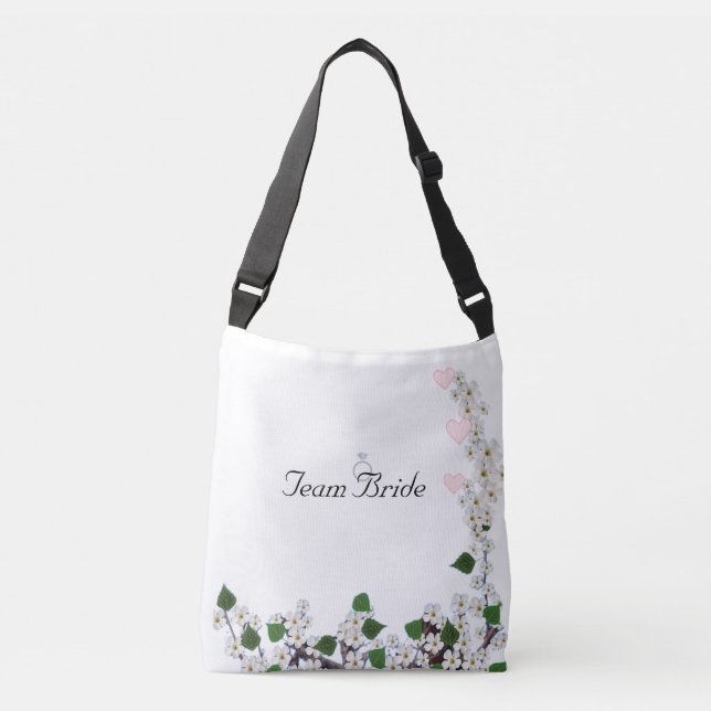 Bolsa Ajustável Flores de Noiva Equipe Elegante em Branco (Frente)