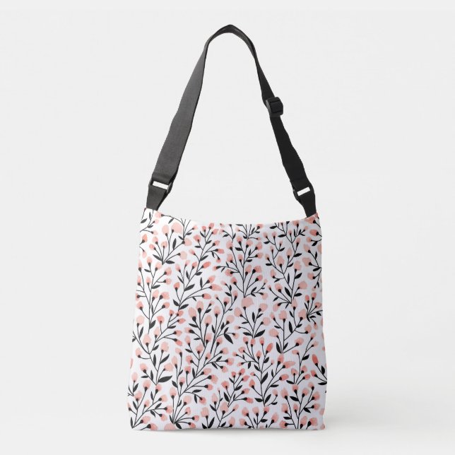 Bolsa Ajustável Flores De Rabo: Coral Floral Sem Costura. (Frente)